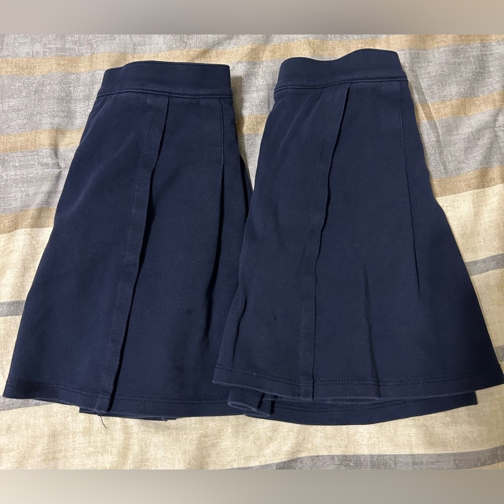 Girl’s Oshkosh B’Gosh Navy Khaki School Uniform Pleated Skirt Skort Set - Size 7